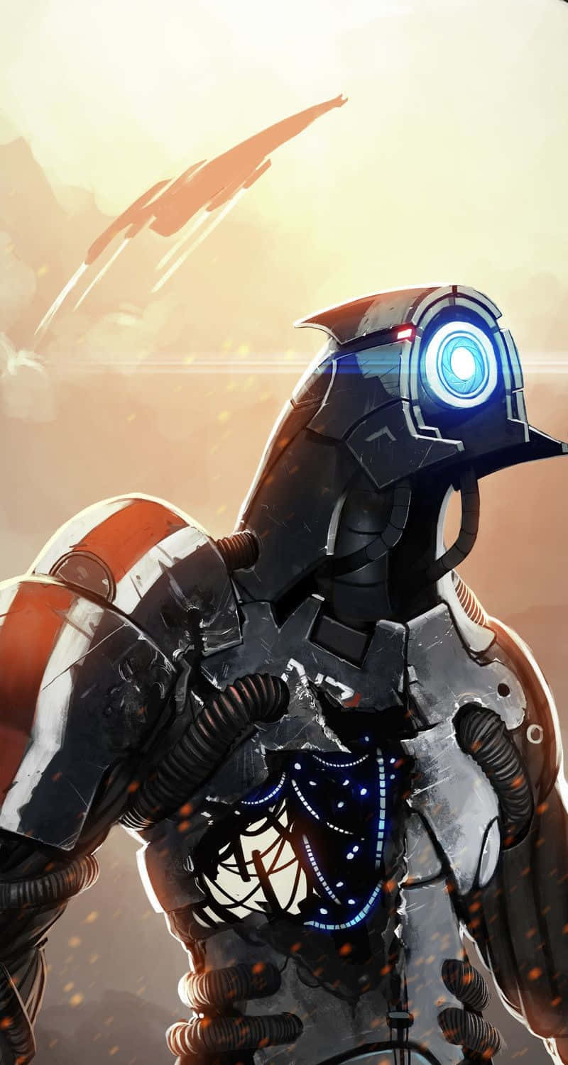 Download Mass Effect's Legion stands tall in the battlefield Wallpaper