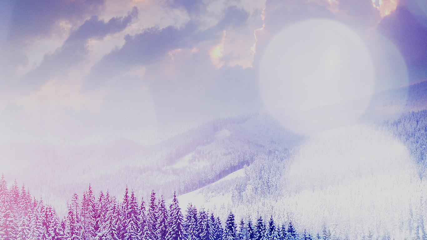 Winter Mountain Snow White Blue