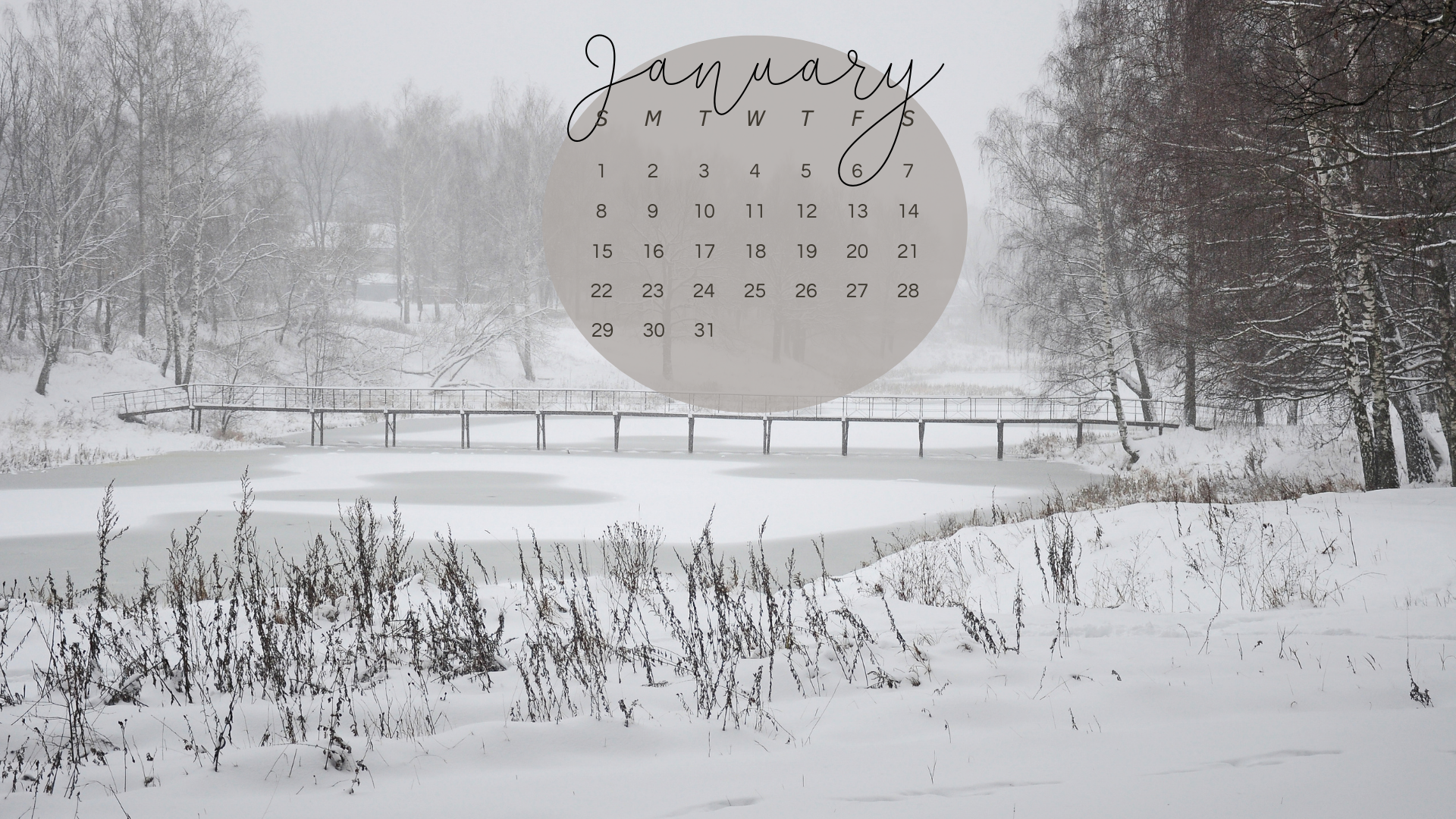FREE JANUARY 2023 Desktop Calendar Background (EASY DOWNLOAD)