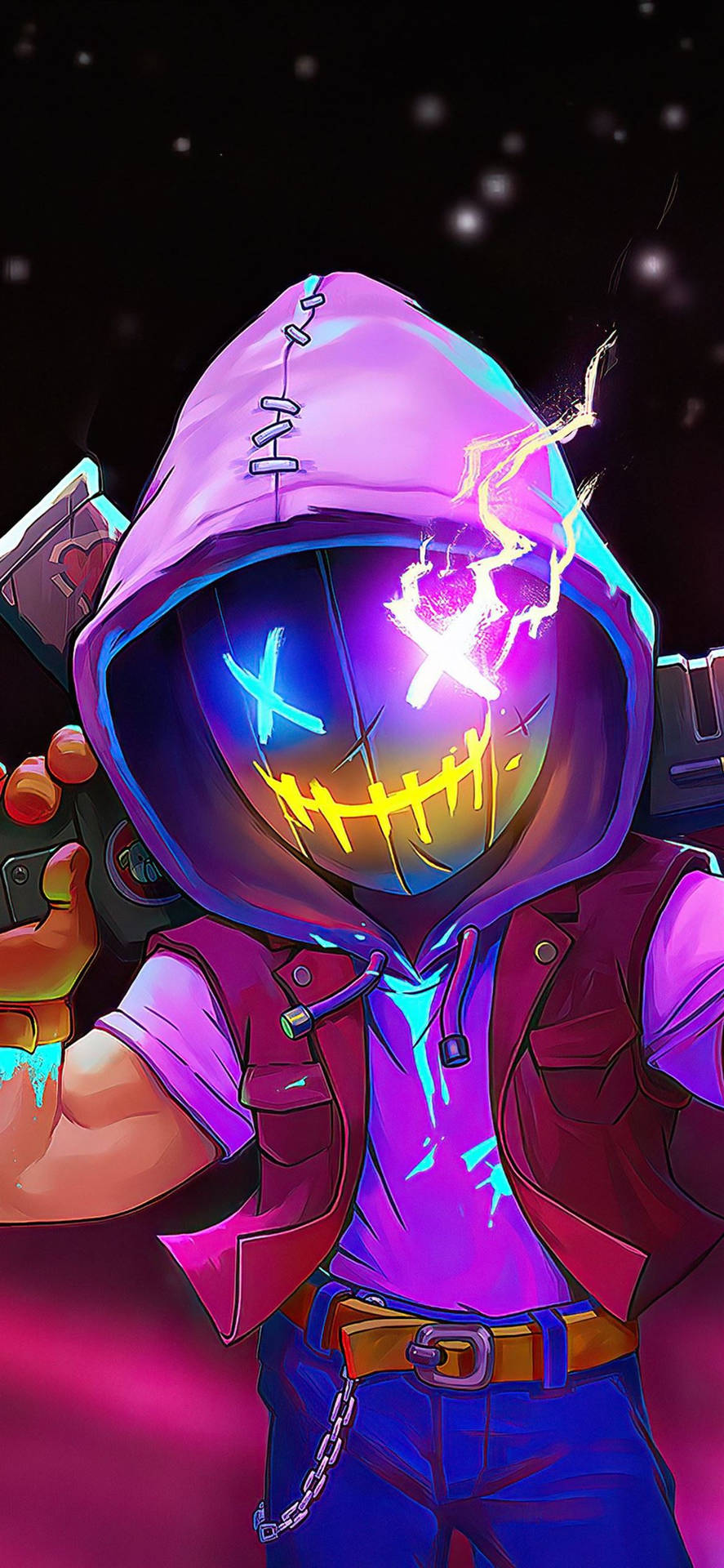 Download Neon Abyss iPhone 12 Wallpaper