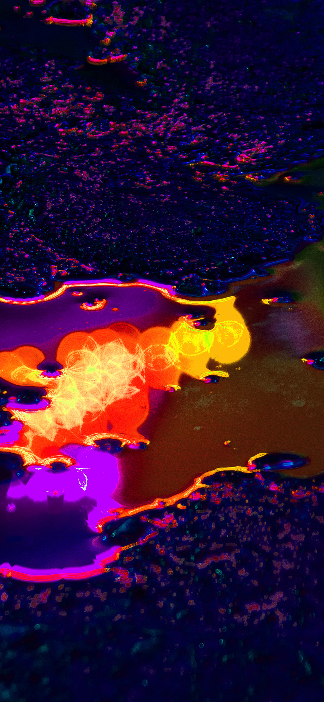 iPhone X wallpaper. neon bokeh street light color blue art