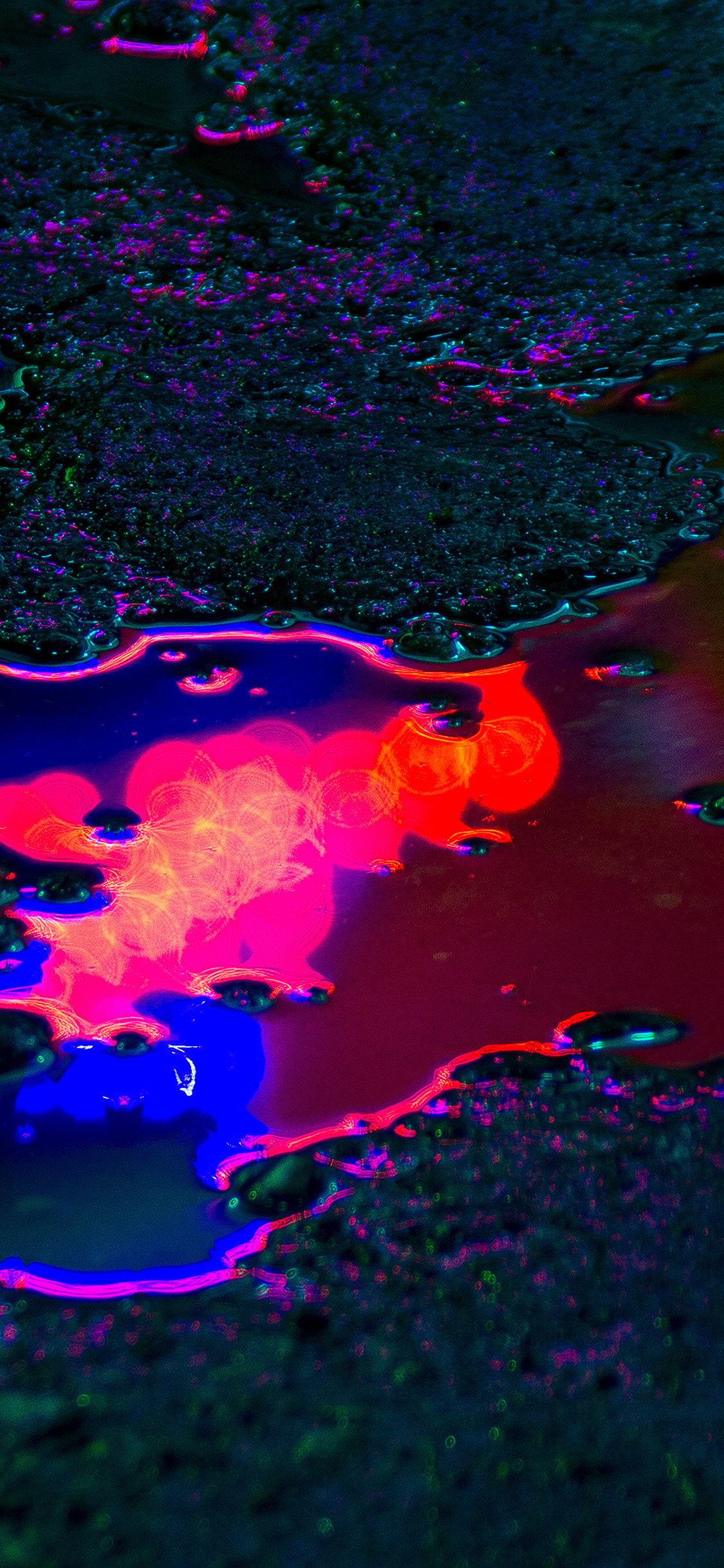 iPhone X wallpaper. neon bokeh street light color red art