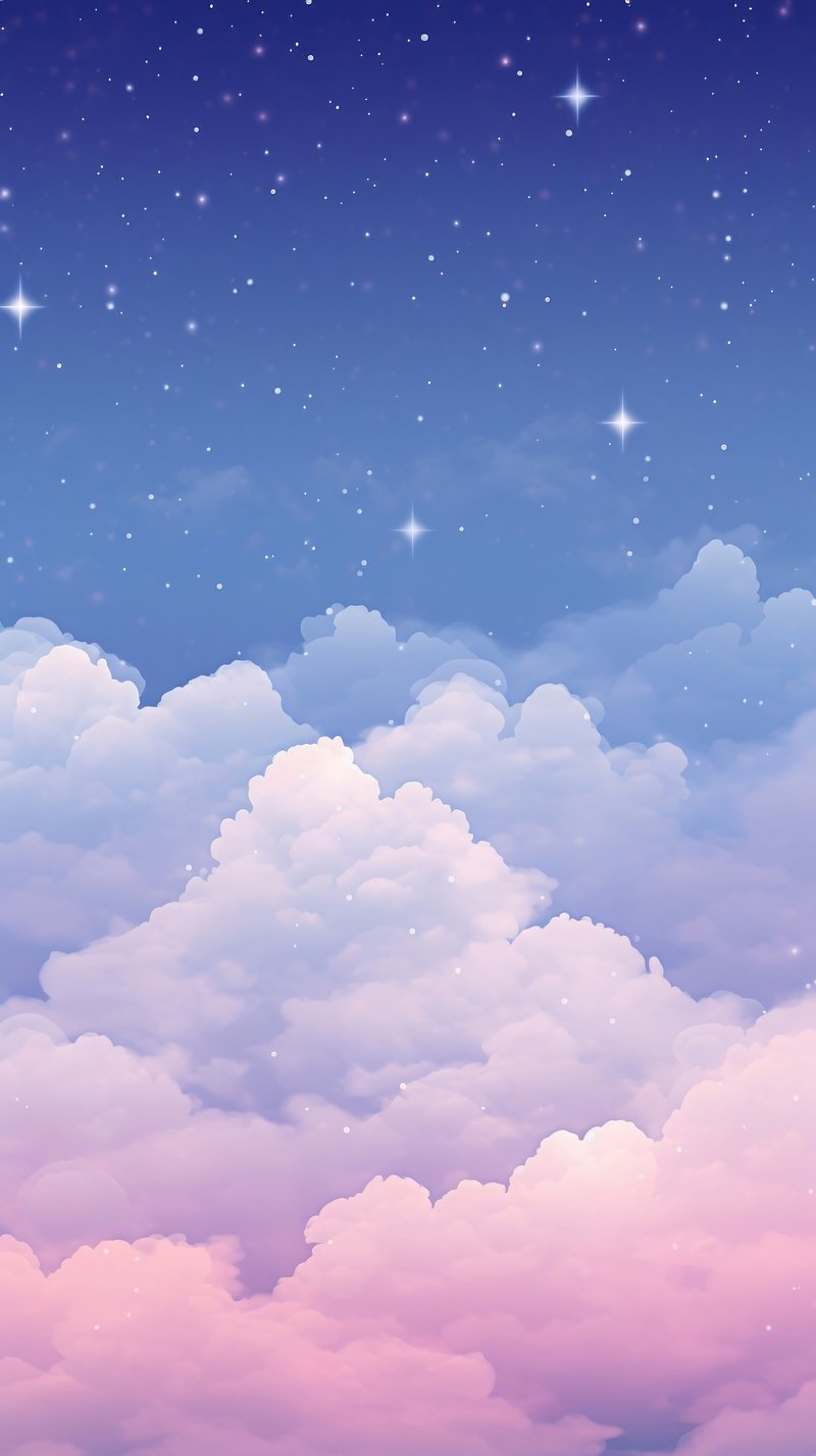 Pink Clouds Glitter Image Wallpaper