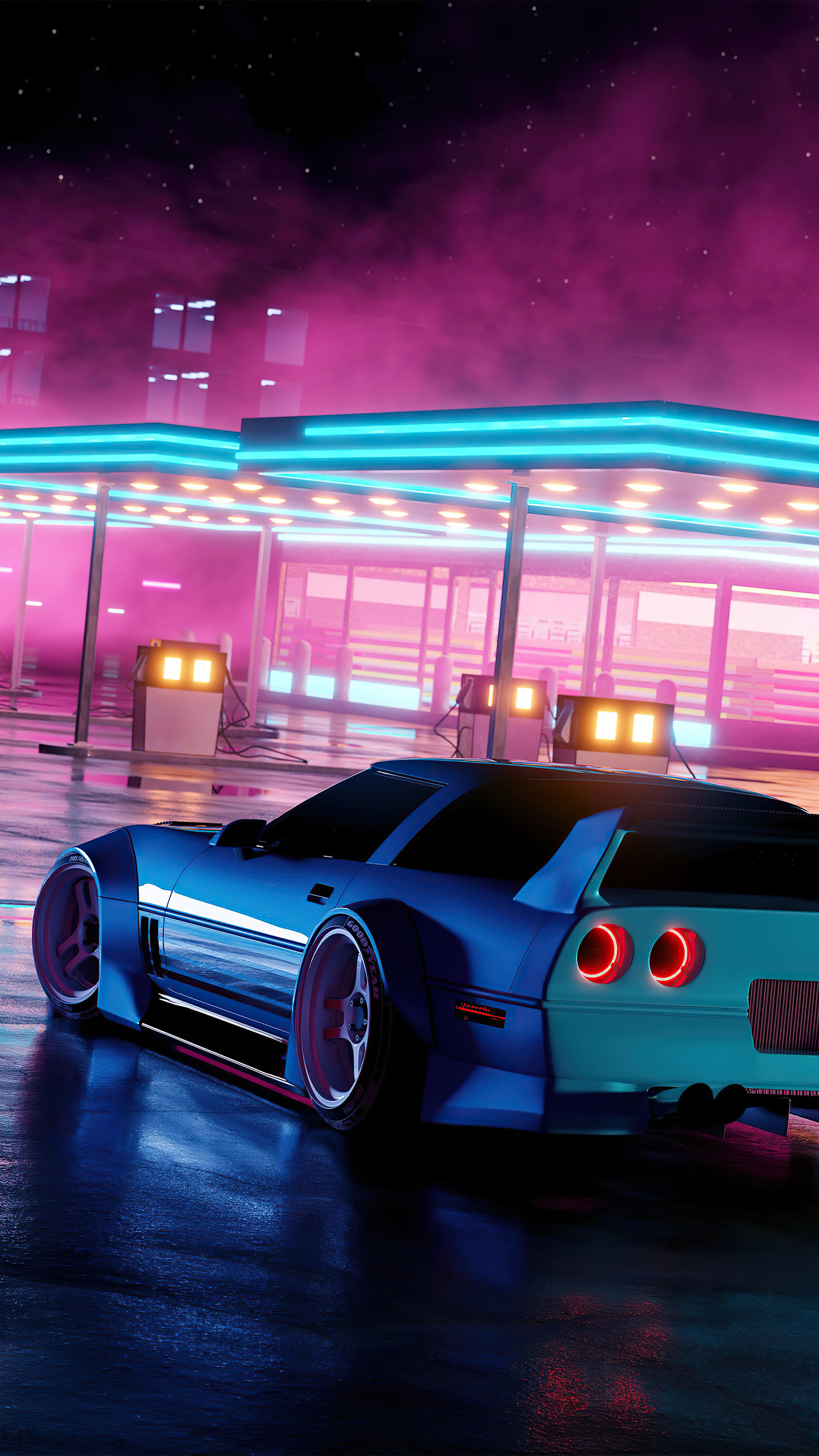 Cotton Candy Neon Car 4k Samsung Galaxy S6, S7 , Google Pixel XL , Nexus 6, 6P , LG G5 HD 4k Wallpaper, Image, Background, Photo and Picture