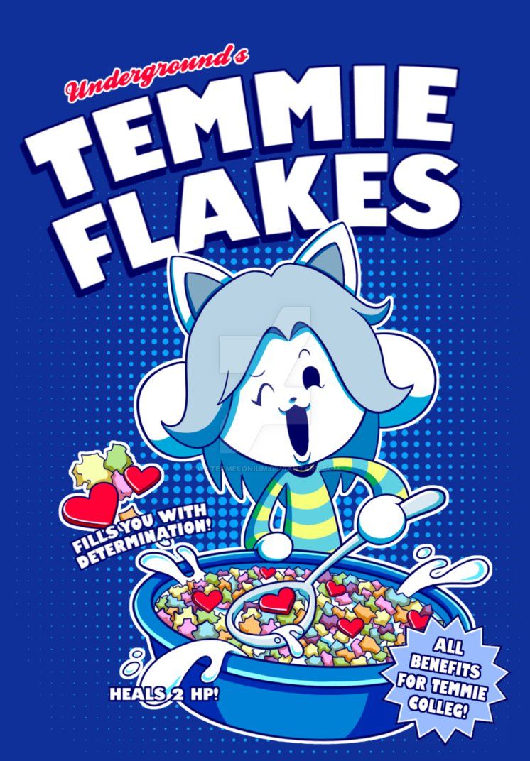 Temmie Flakes! by watermelonium. Undertale funny, Undertale comic, Undertale memes
