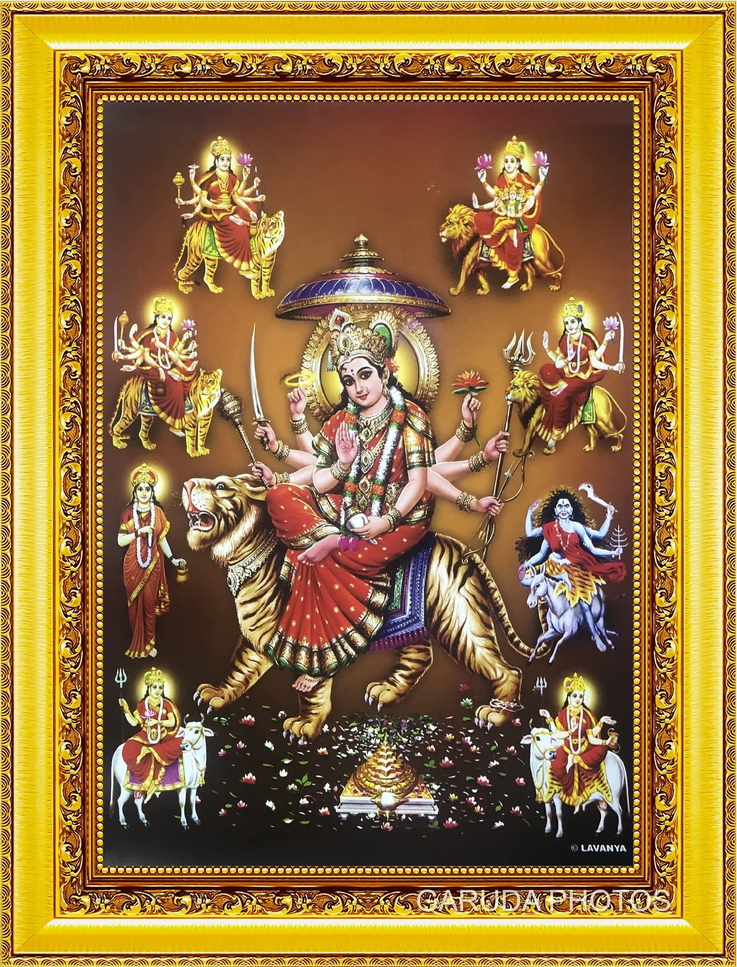 Shri Tulja Bhavani Maa Beautiful Sparkle Print Elegant Photo in Golden  Artwork Frame 11 X 13 Inches OR 27.94 X 33.02 Cms - Etsy Sweden