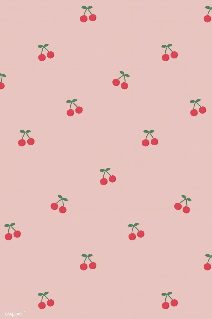 Red hand drawn cherry seamless pattern on pink social vector. premium image by. Aesthetic iphone wallpaper, iPhone background wallpaper, Fruit wallpaper