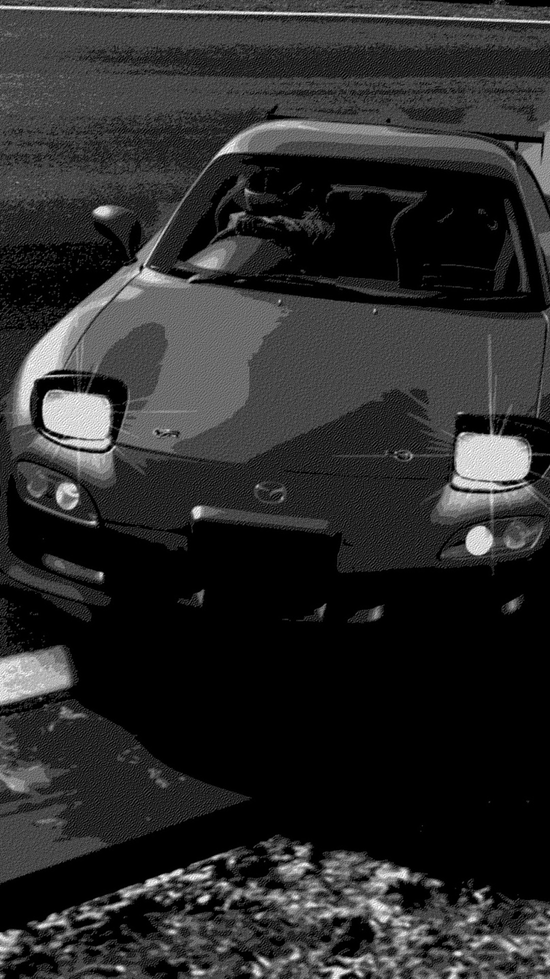 Mazda Rx7 Monochrome Drift iPhone 7, 6s, 6 Plus, Pixel xl , One Plus 3, 3t, 5 HD 4k Wallpaper, Image, Background, Photo and Picture