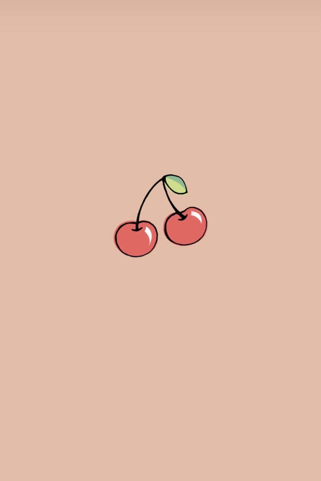 Download Pastel Brown Minimalist Cute Cherry Wallpaper