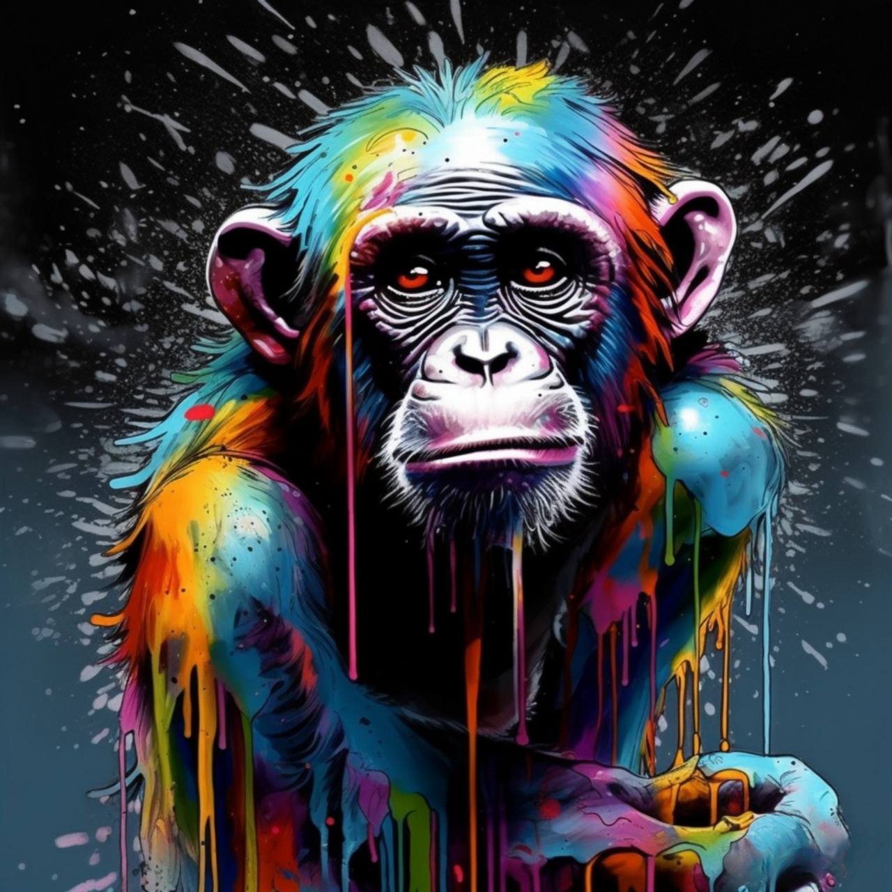 5D Diamond Painting Dripping Paint Monkey Kit
