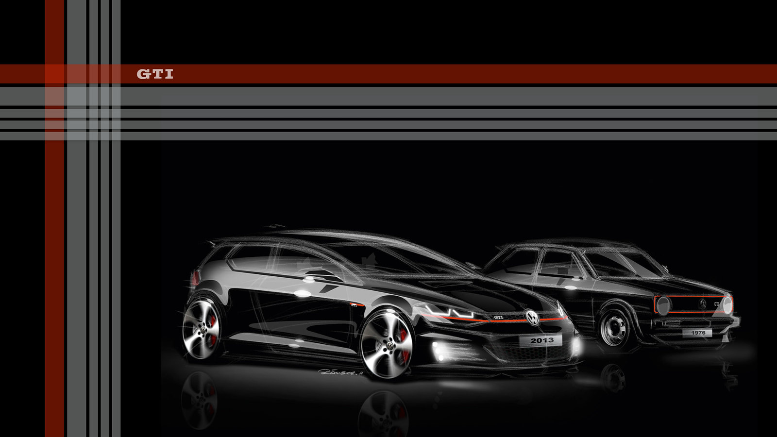 VW GTI Mk7 Wallpaper Black. VW GTI Mk7 Wallpaper Black