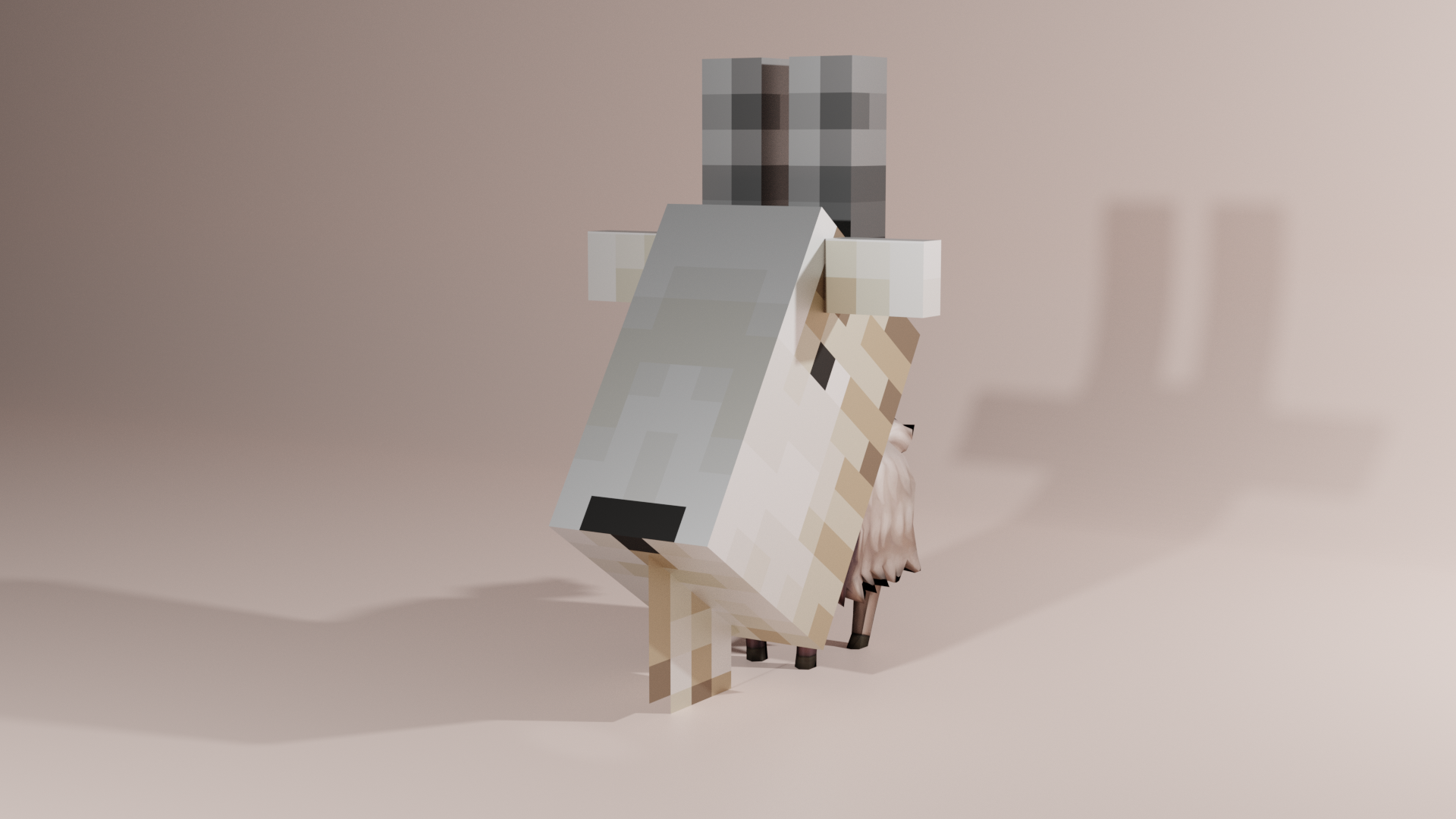 I made a render of a toon goat with a minecraft goat head