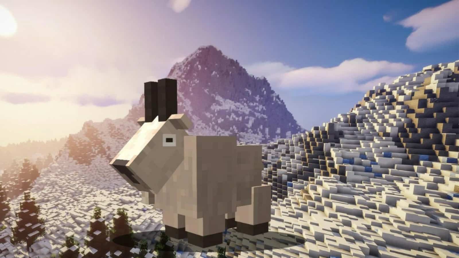 Minecraft Goat: New Mob in Caves and Cliffs all features