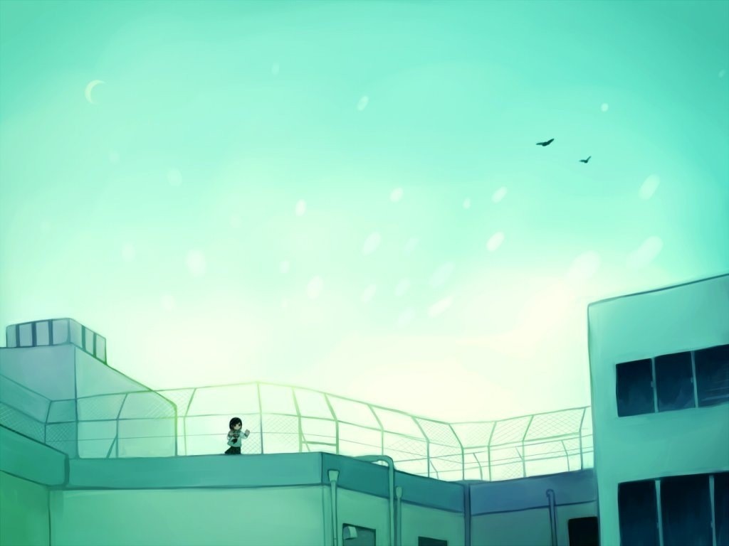 Wallpaper, sunlight, sky, manga, stadium, light, color, lighting, shape, line, ceiling, atmosphere of earth 1024x768