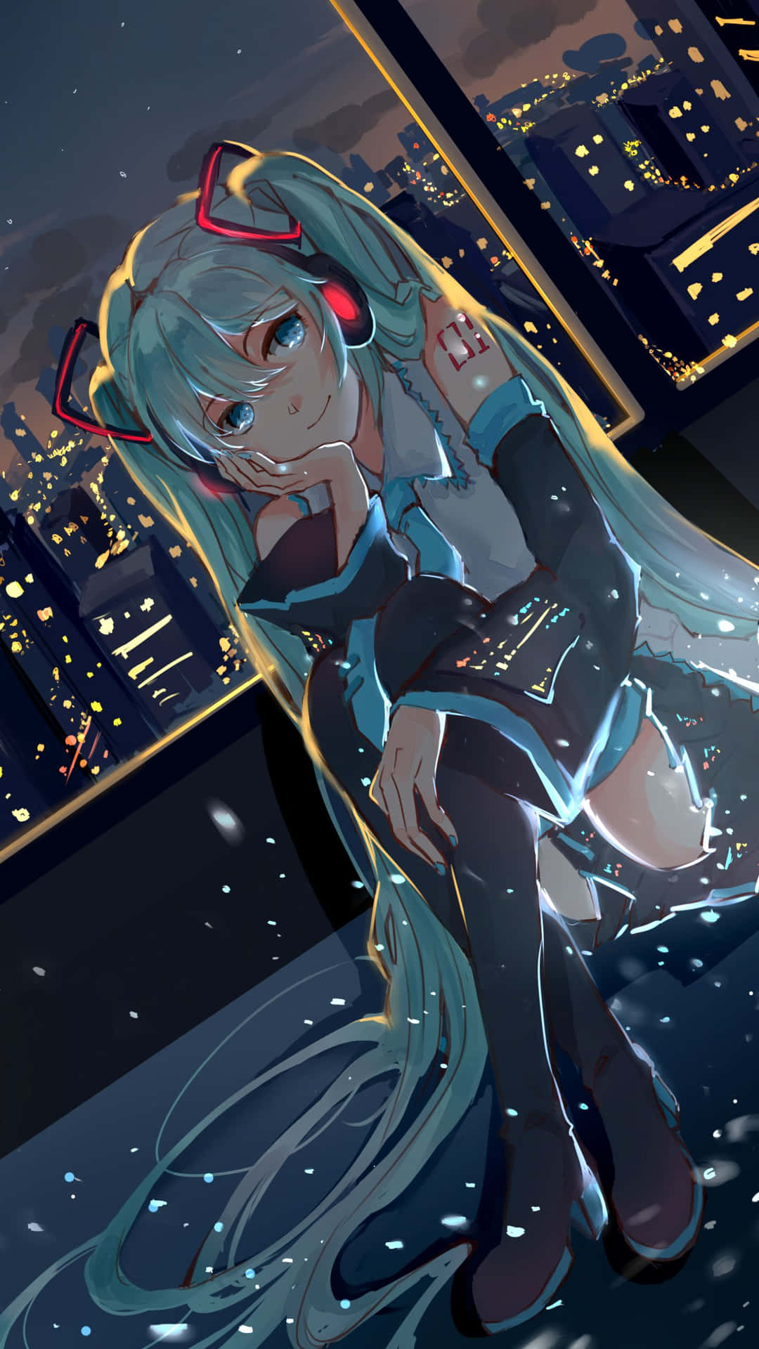 Download Hatsune Miku City Girl Aesthetic Phone Wallpaper