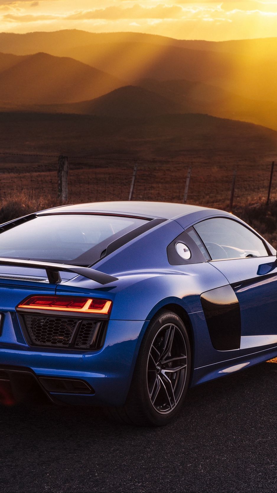Download Wallpaper 938x1668 Audi, R8, V10, Blue, Side View Iphone 8 7 6s 6 For Parallax HD Background