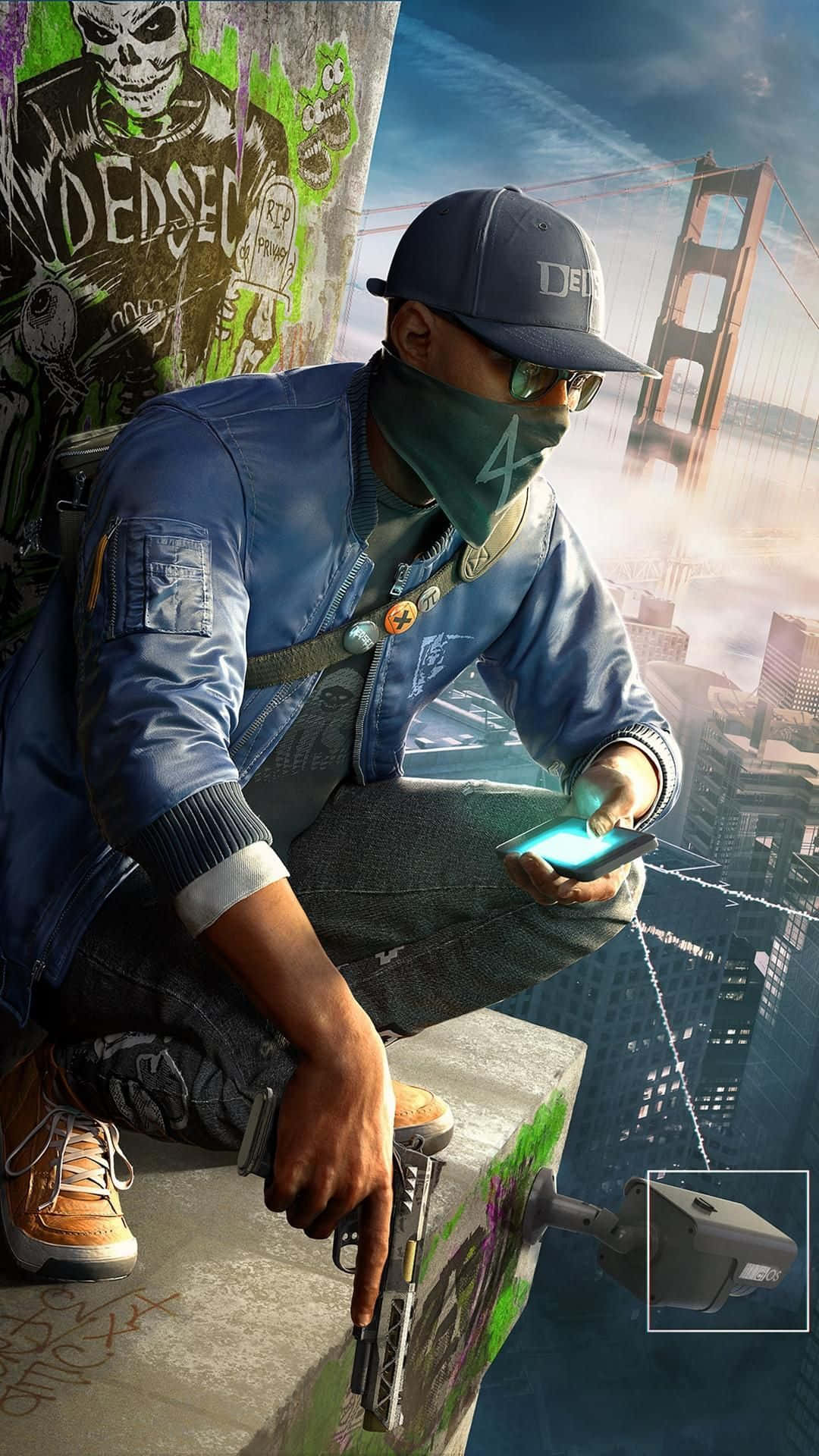 Download Man With Mask Watch Dogs iPhone Wallpaper