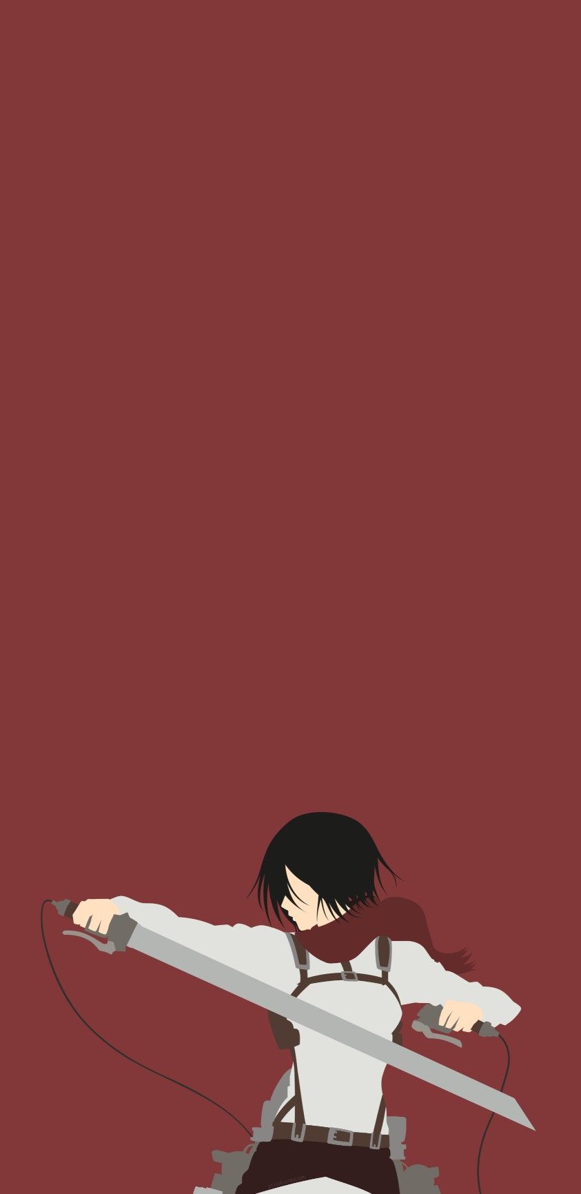 Mikasa Ackerman Minimalist Wallpaper. Aesthetic anime, Minimalist wallpaper, Anime wallpaper phone