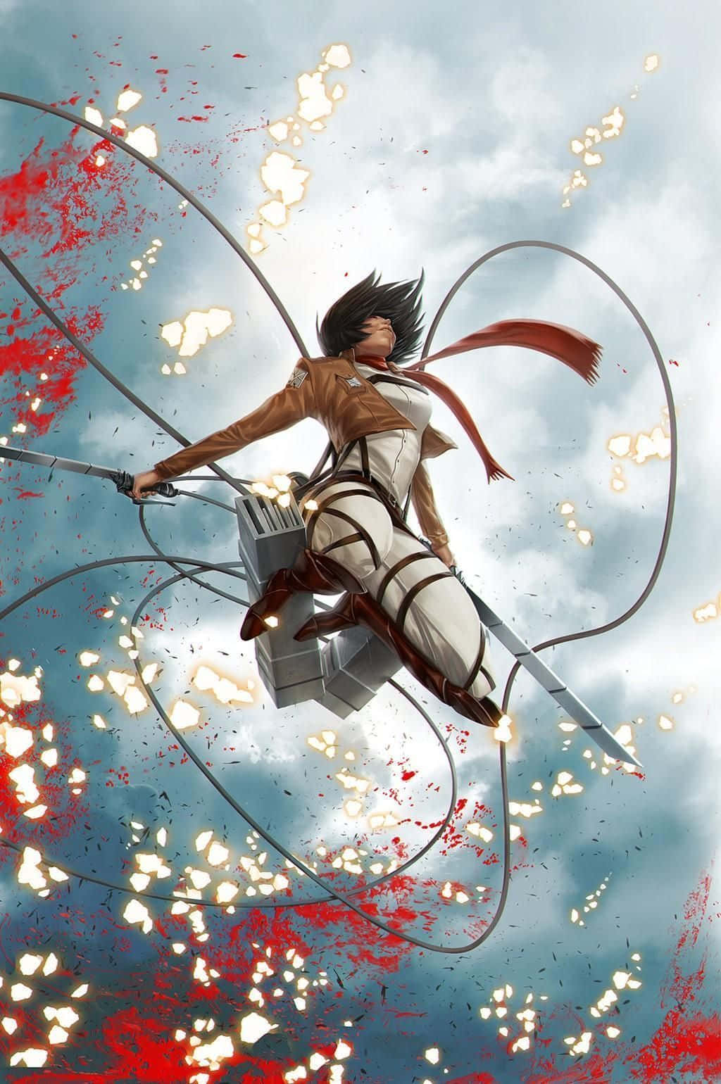 Download iPhone 12 Anime Mikasa