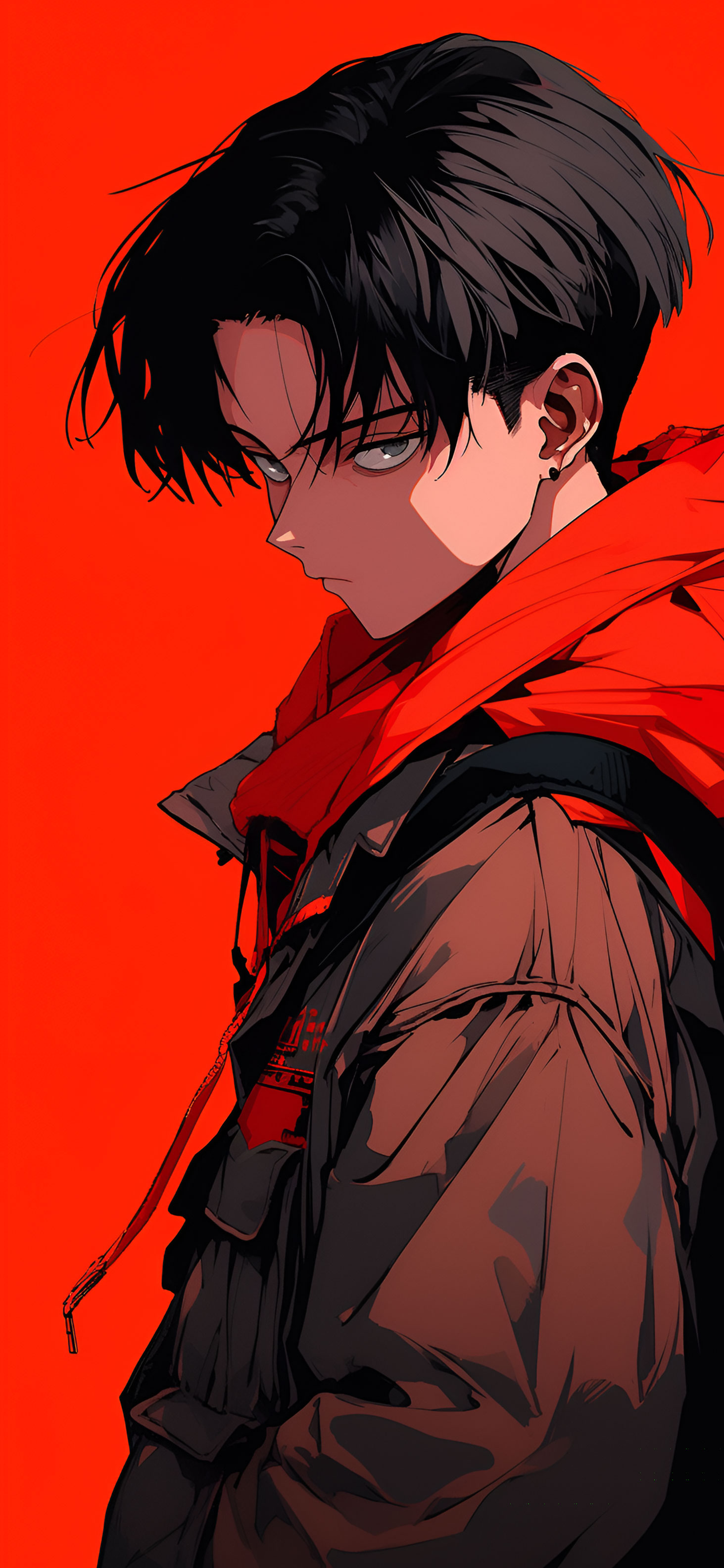 AoT Levi Ackerman Red Jacket Wallpaper Wallpaper iPhone