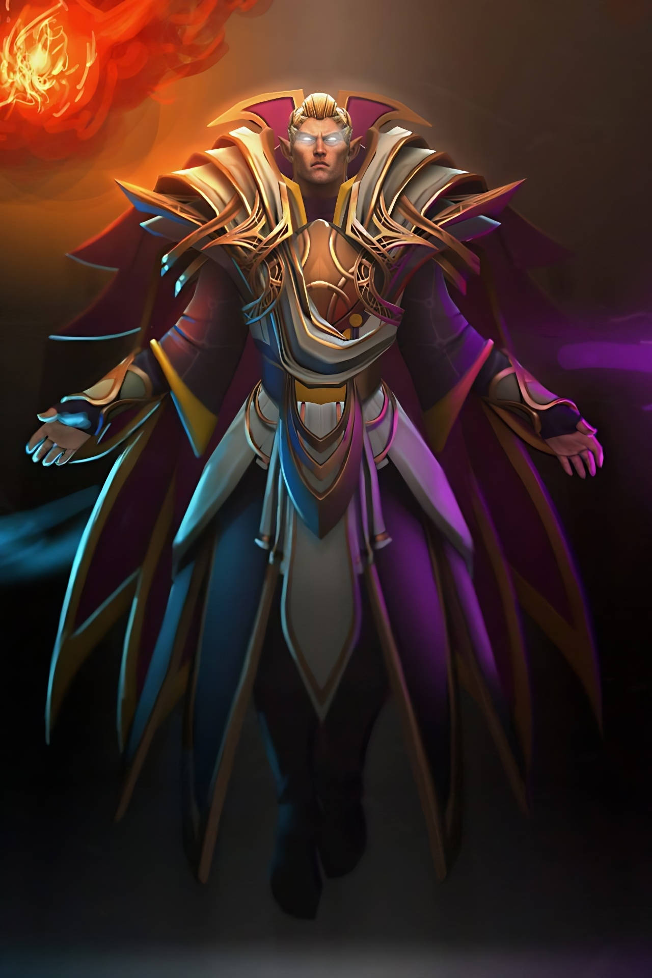 Download Wizard Carl The Invoker Dota 2 iPhone Wallpaper