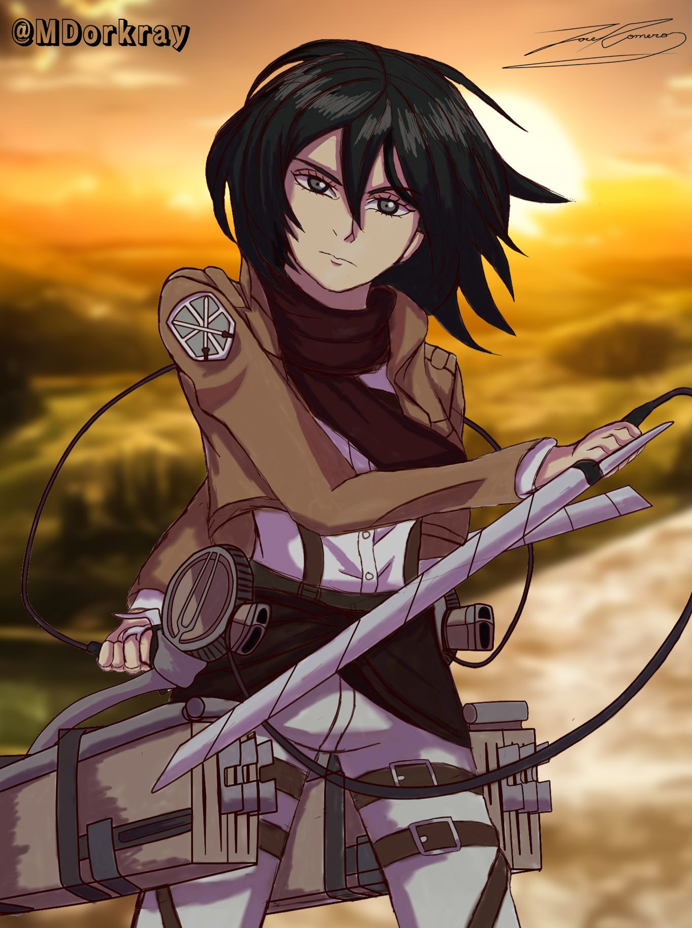 Romna Omega a long time I made a drawing of mikasa ackerman, I really liked the attack of titan anime and I hope to see how the ending will