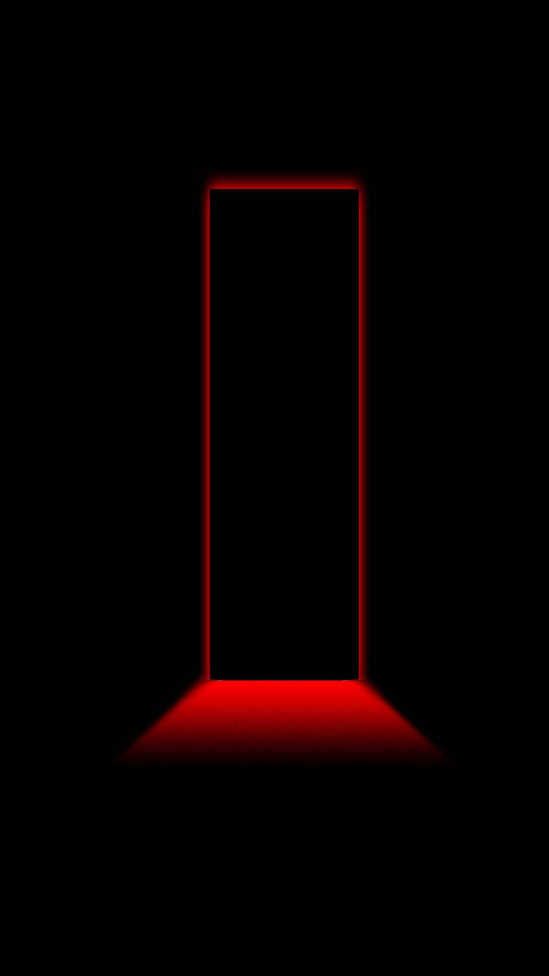 Download Door Shaped Light Neon Red IPhone Wallpaper