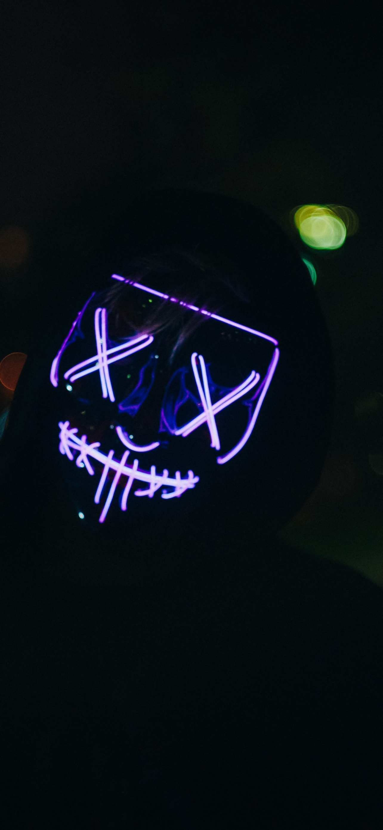 Man Wallpaper 4K, LED mask, Anonymous