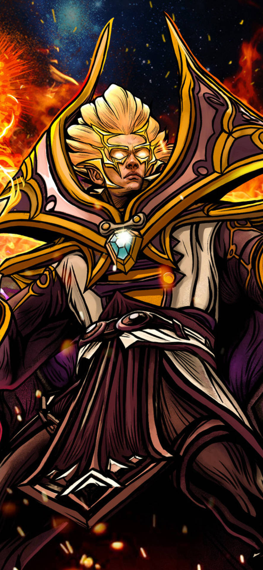 Download Digital Art Carl Invoker Dota 2 iPhone Wallpaper