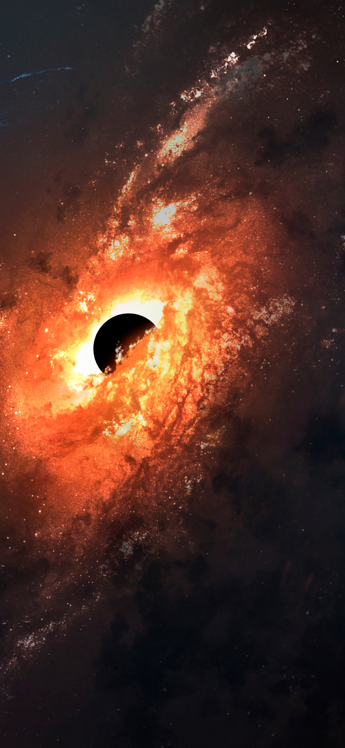 Black hole Wallpaper 4K, Astronaut, Spiral galaxy, Stars