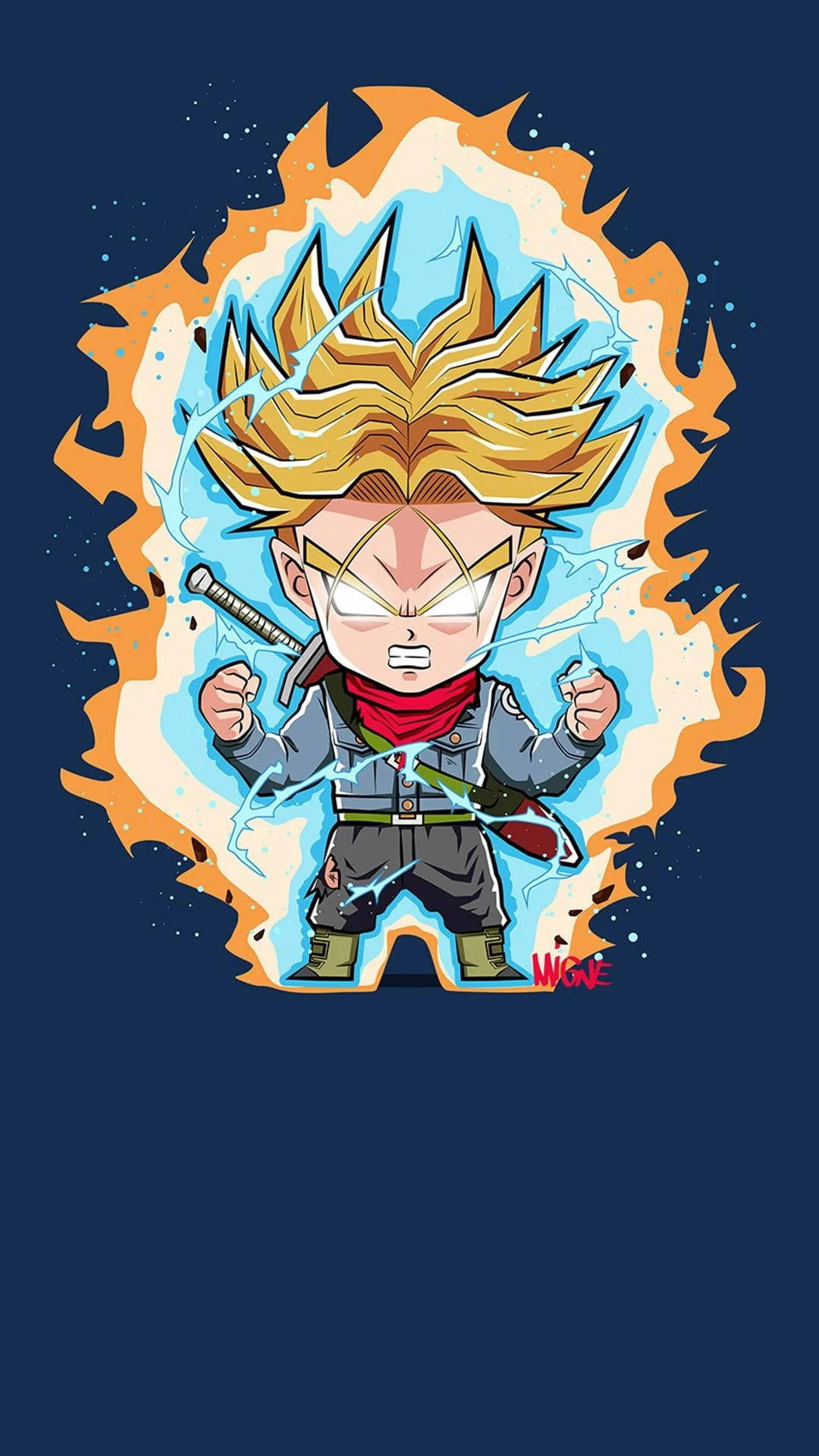 Download Cute Chibi Trunks Dragon Ball Z iPhone Wallpaper