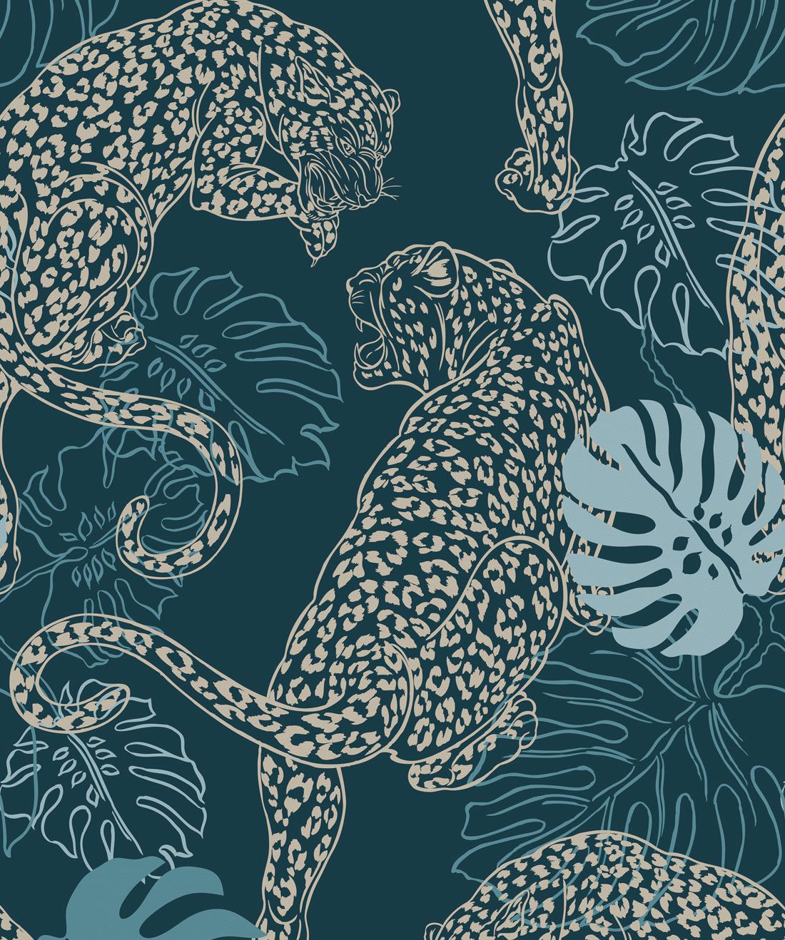 Leopard, Stunning Art Deco Inspired Wallpaper