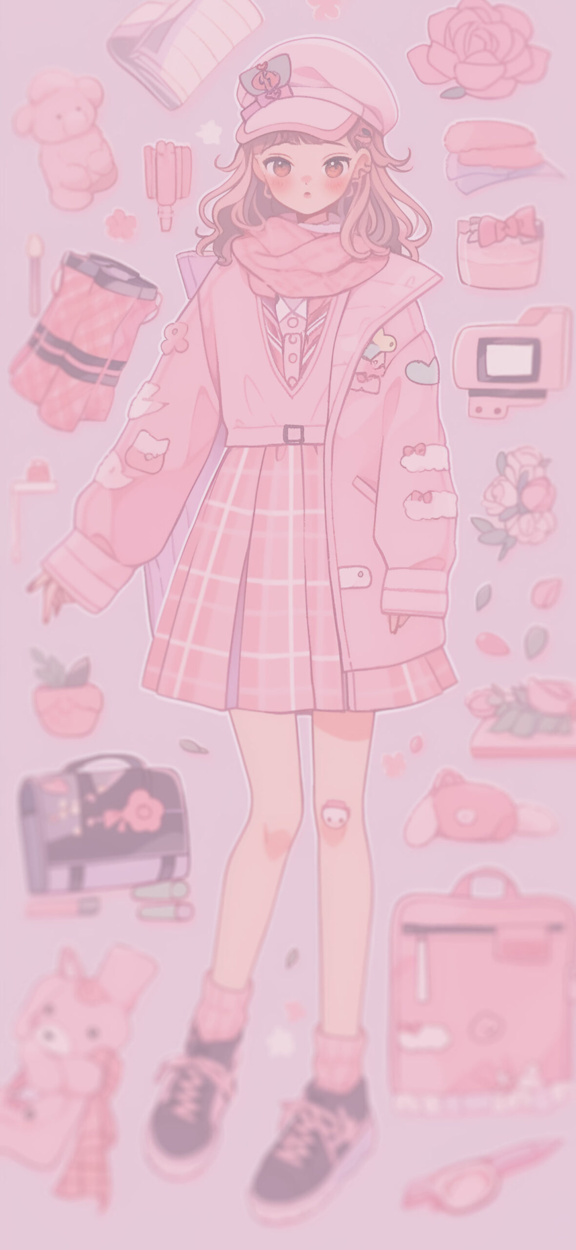 Aesthetic Preppy Girl Pattern Wallpaper Preppy Wallpaper