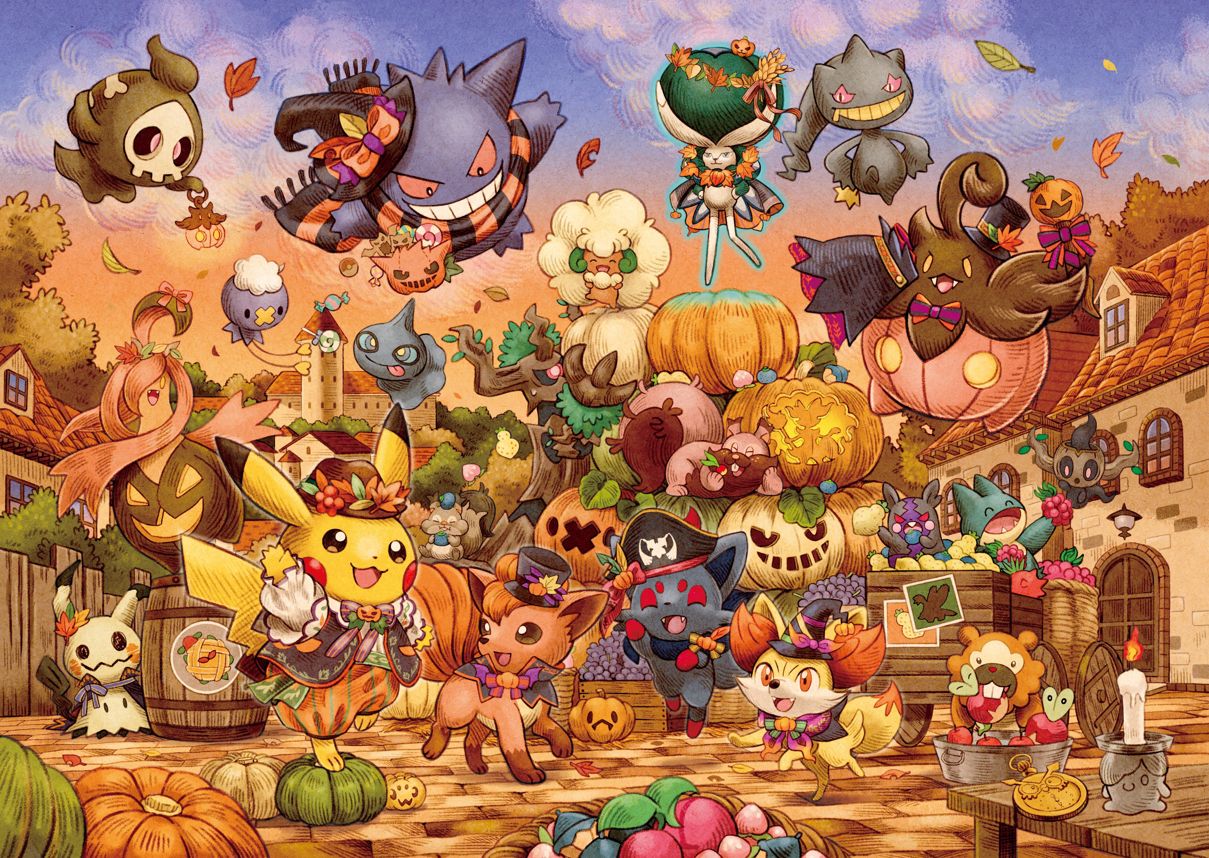 PLDH resolution version of Pokémon Center's 2022 Halloween merch artwork