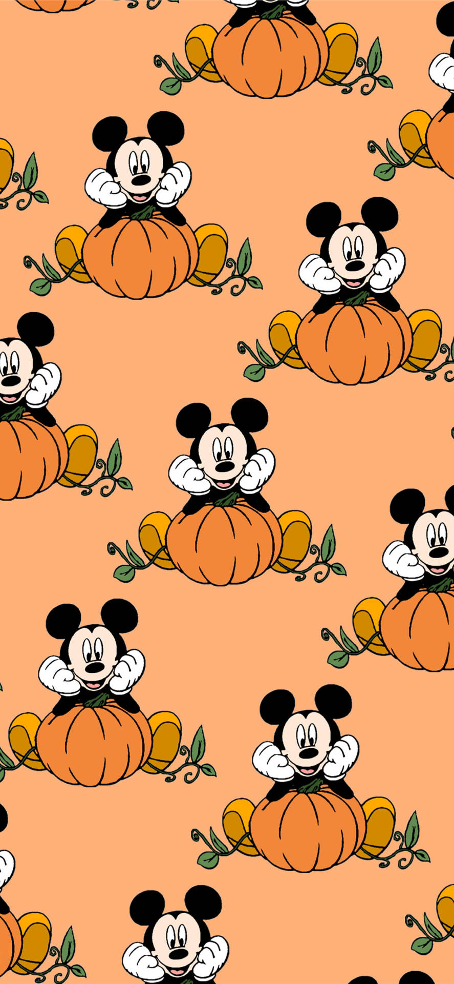 Download Mickey Mouse And Pumpkin Thanksgiving iPhone Wallpaper