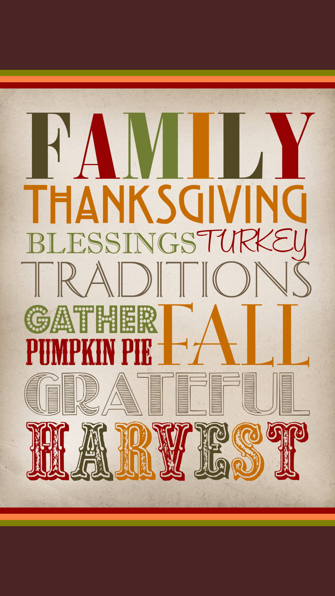 Download Colorful Thanksgiving Quote iPhone Wallpaper
