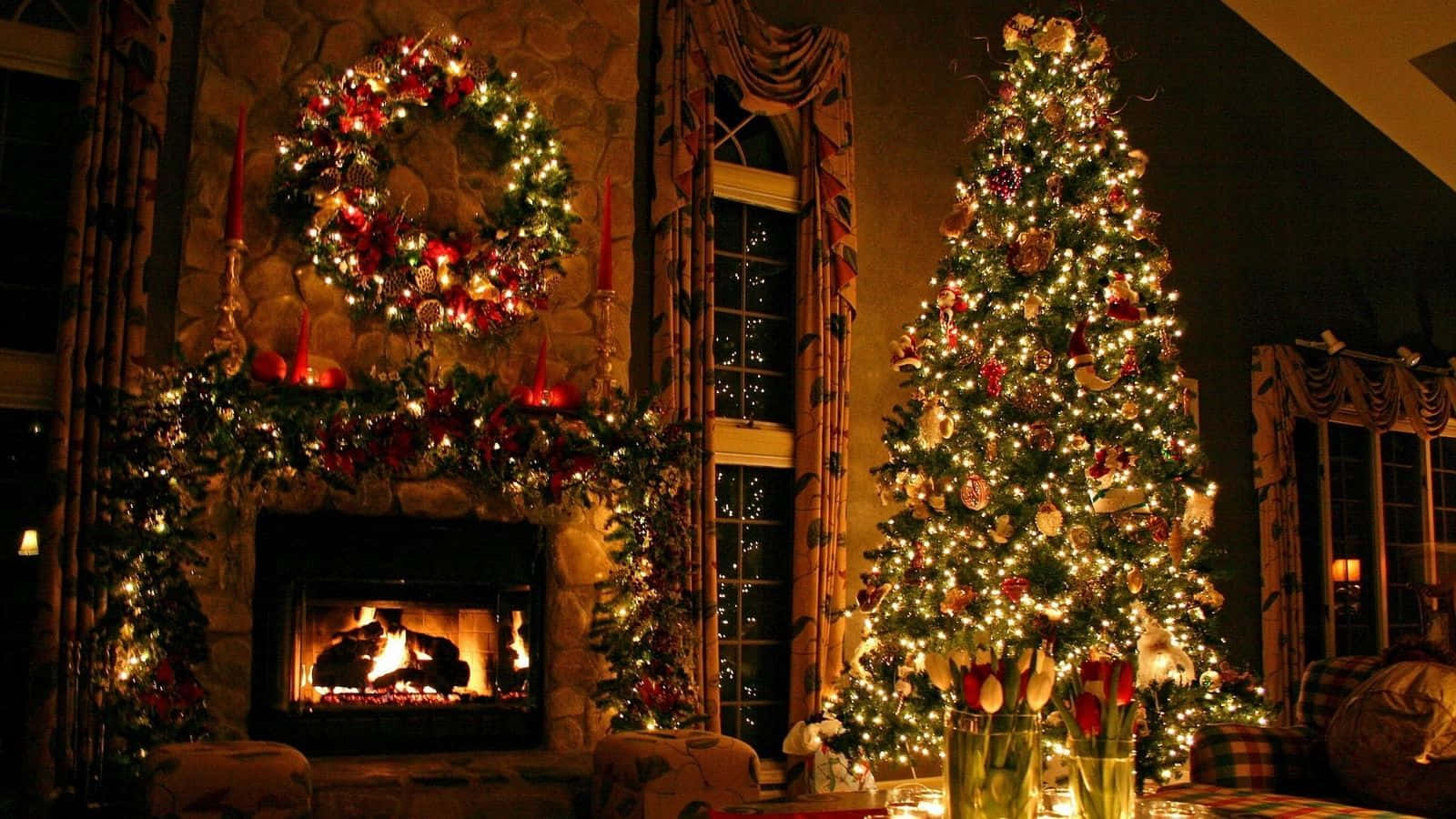 Christmas Fireplace Background