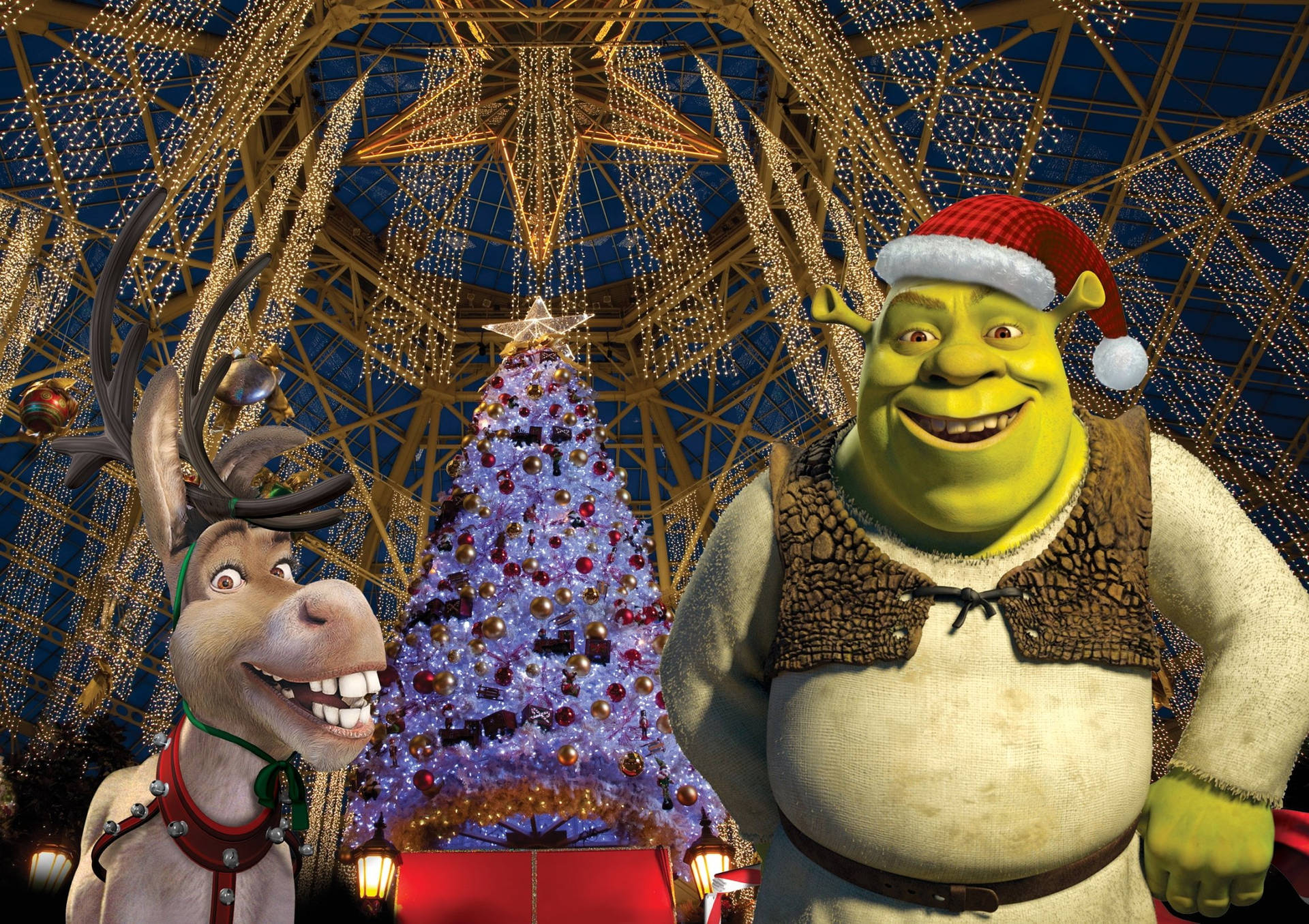 Christmas Themed Shrek PC Wallpaper