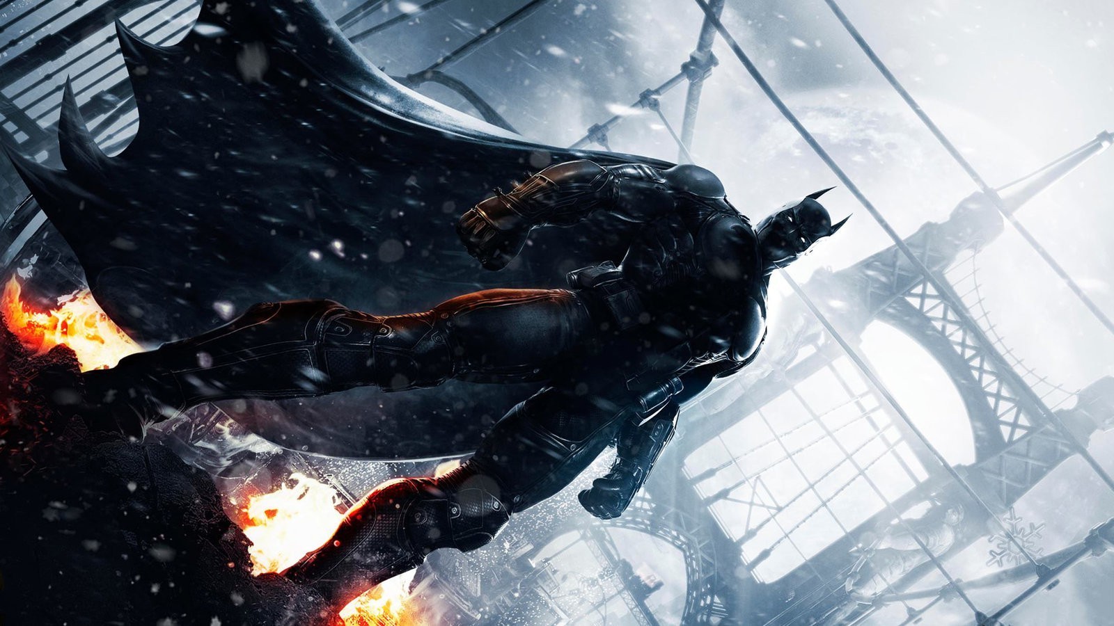 Wallpaper, black, video games, snow, winter, superhero, DC Comics, Batman Arkham Origins, screenshot, 1600x900 px 1600x900