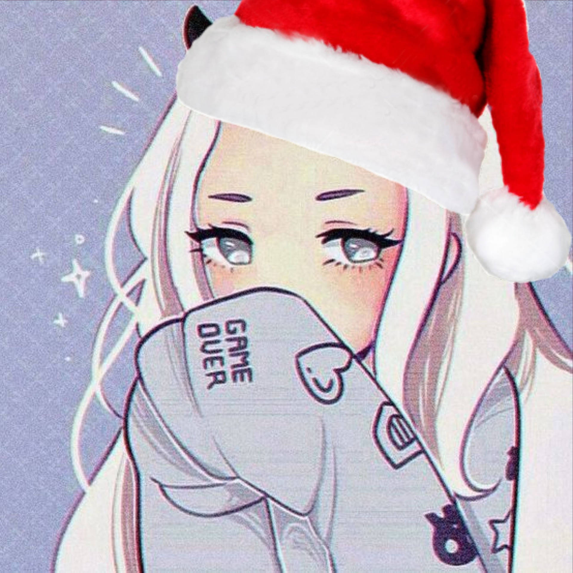 Download Anime Girl Santa Hat Instagram PFP Wallpaper