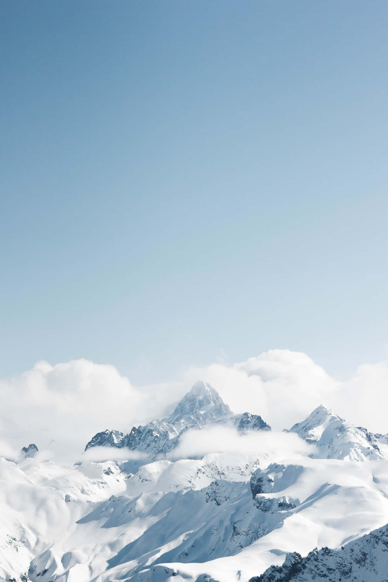 Download Icy Mountain Peak Aesthetic Light Blue Wallpaper