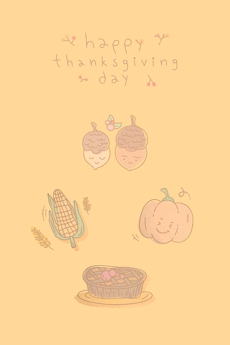 Thanksgiving doodle elements mobile phone