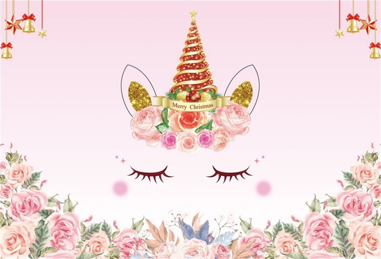 Amazon.com, AOFOTO 7x5ft Cute Unicorn Backdrop Merry Christmas Photography Background Sweet Watercolor Flowers Abstract Eyelash Cartoon Girl Party Decor Banner Studio Props Newborn Infant Kid Baby Vinyl Wallpaper