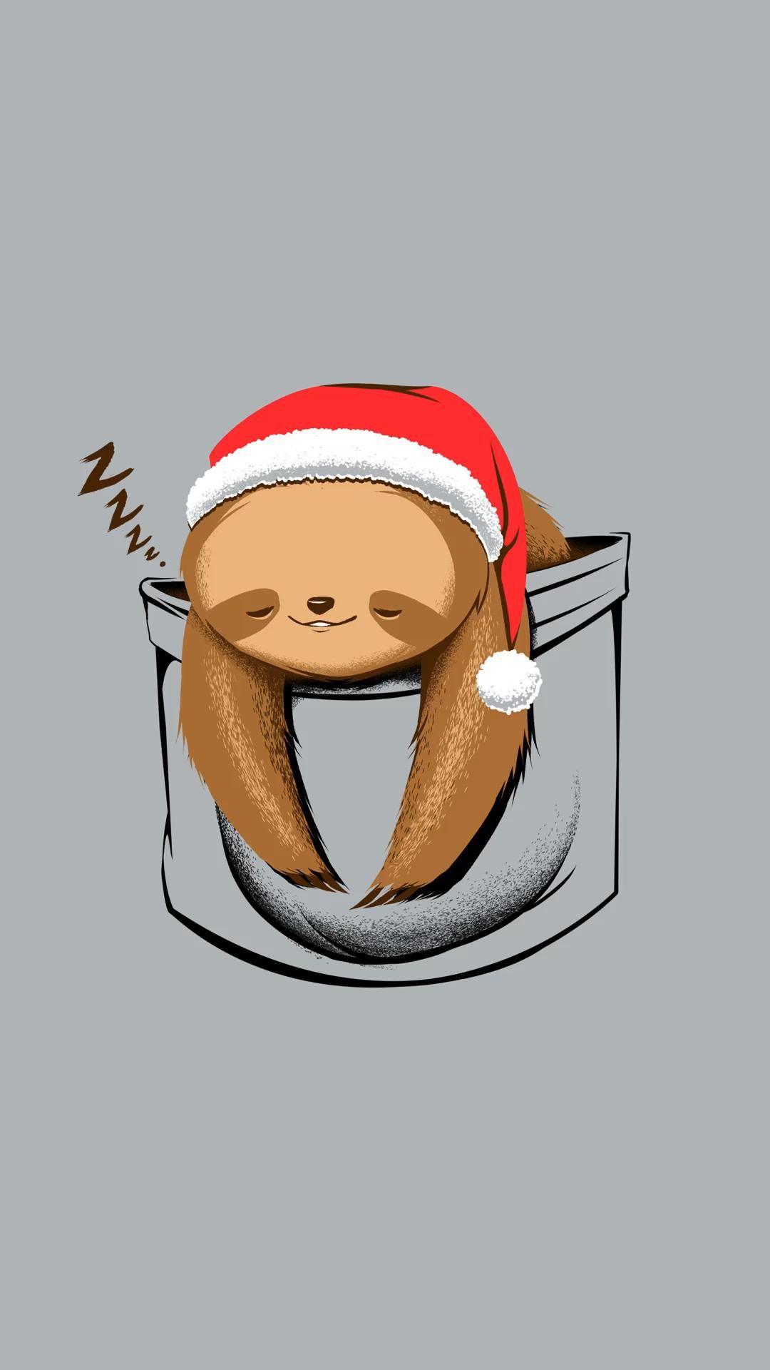 Christmas sloth. Christmas wallpaper iphone cute, Christmas phone wallpaper, Wallpaper iphone christmas