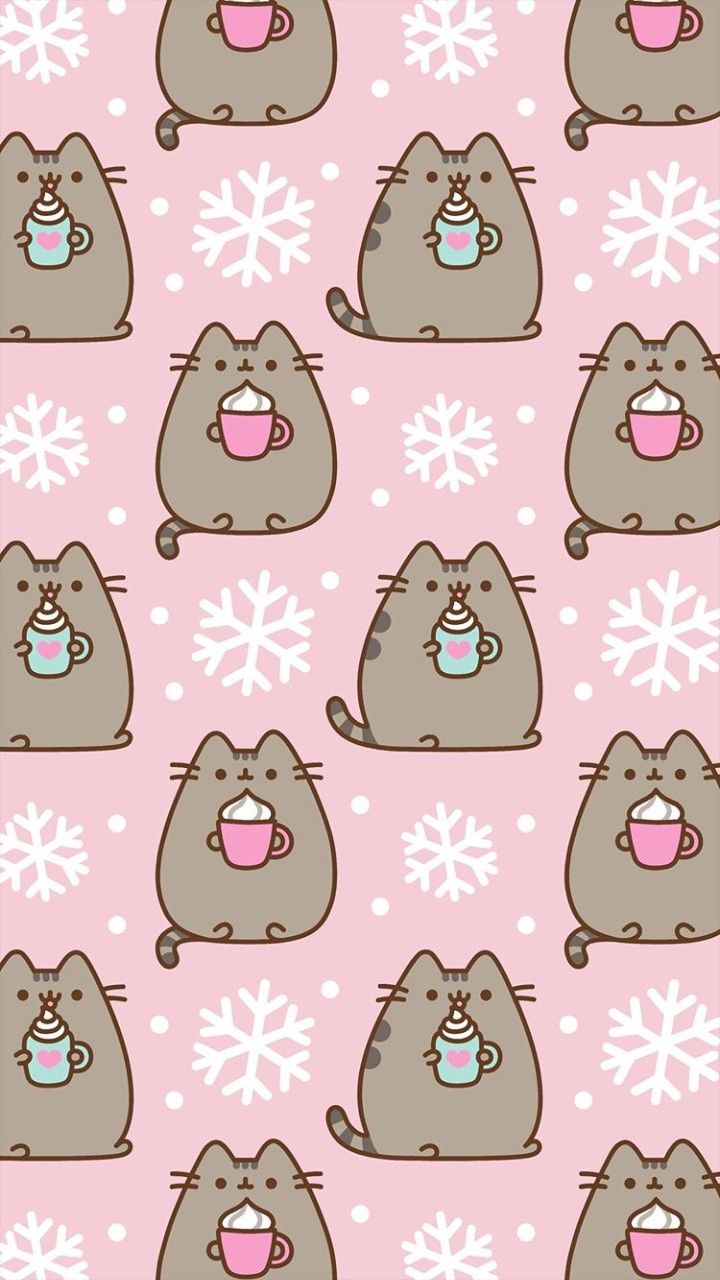 christmas wallpaper. Winter. Pusheen. Pusheen cat, Cute christmas wallpaper, Pusheen cute