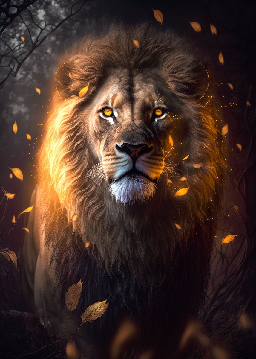 Glowing Lions Wallpapers Wallpaper Cave