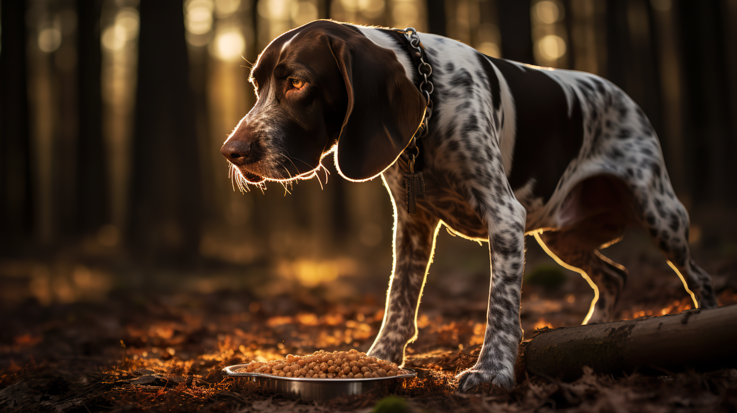 German Shorthaired Pointer Dog Eating Wallpaper