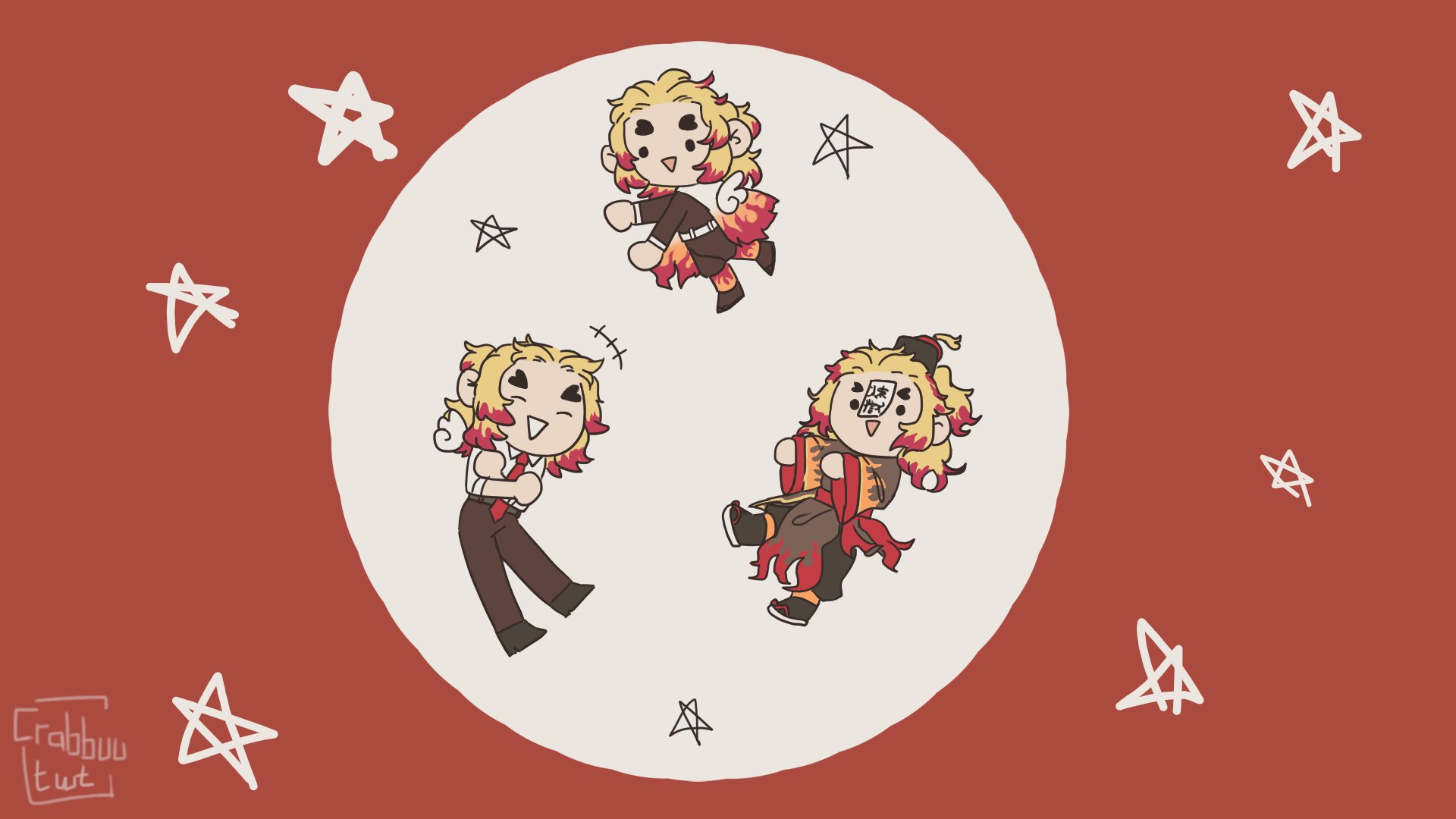 crabbu a little chibi rengoku kyojuro wallpaper if anyone wants to use ;:3 I made it for personal but you can enjoy too! #kny #demonslayer