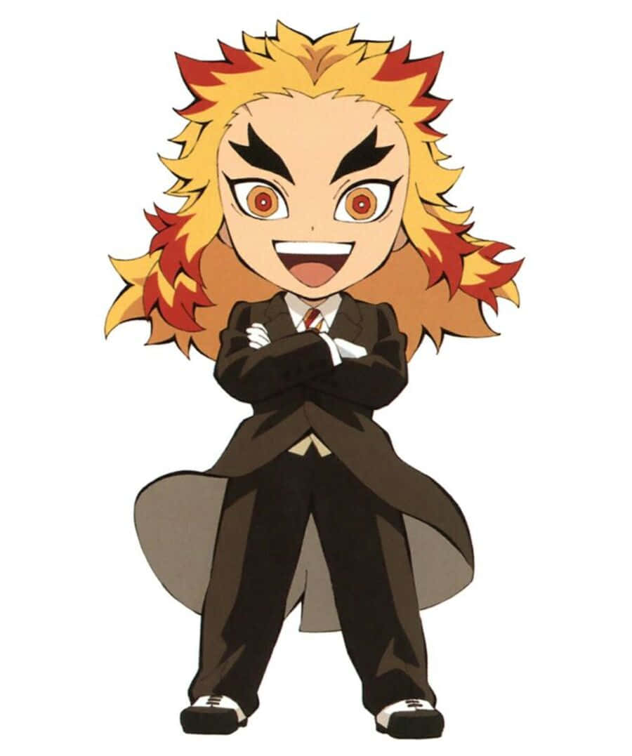 Download Adorable Rengoku Chibi Artwork Wallpaper