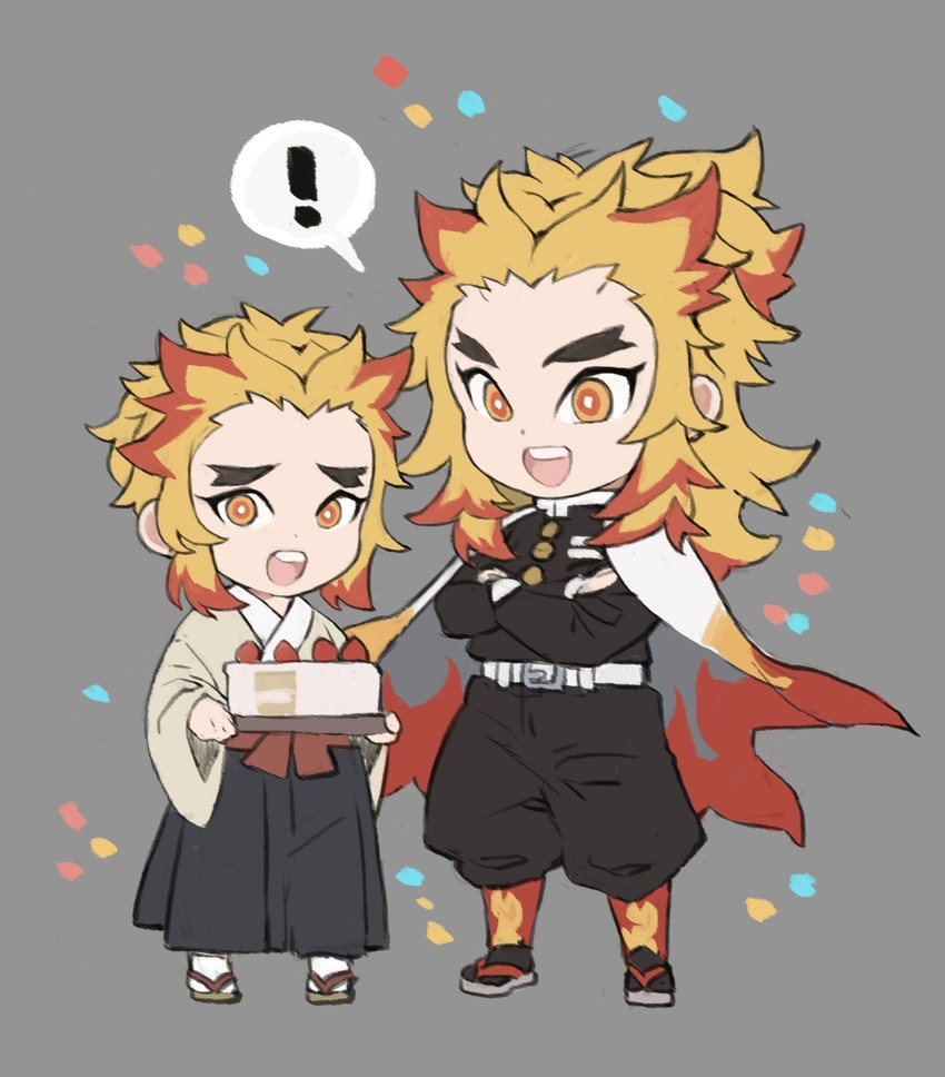 rengoku kyoujurou and rengoku senjurou (kimetsu no yaiba) drawn by papajay_(jennygin2)